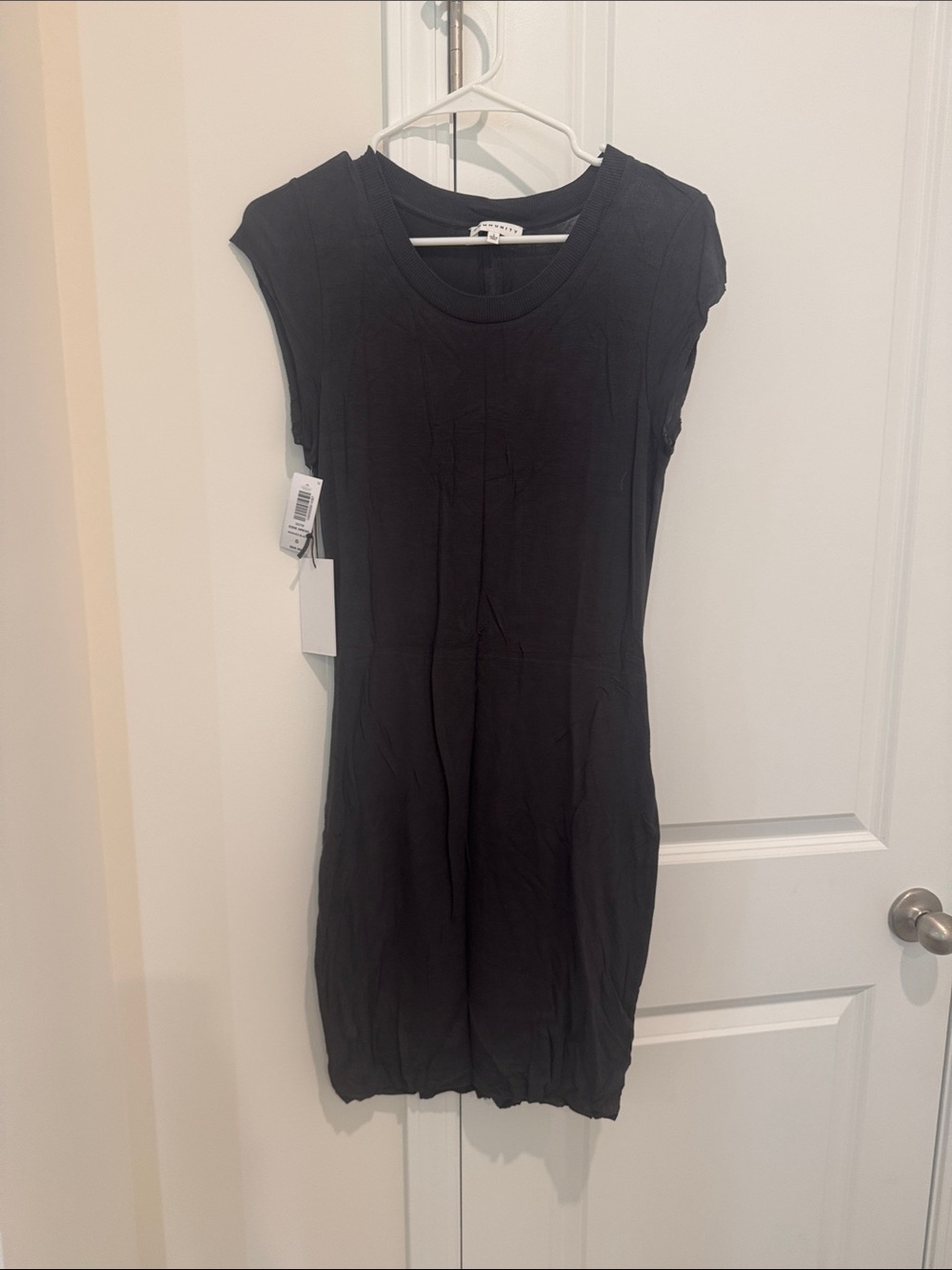 Aritzia Black Cap-Sleeve Mini Dress